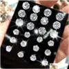 Charm Charm 6/12 Paar/Pack Shiny Stud -oorbellen ingesteld voor vrouwelijke mannen Crystal Jewelry Ear Studs Accessoires Earring Drop levering DHVTG DH7XT