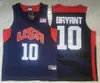 Retro Basketball 2012 Team USA Jersey Kevin 5 Durant LeBron 6 James 10 Bryant Tigned Size S-3XL