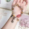 Geomancy Accessory Colorful Hair Single Circle Koi Salt Source Agate Abacus Sier Niche Jewelry Accessories Crystal Armband