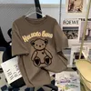 Little Bear Pure Cotton Short-Sleeved T-shirt Kvinna 2024 Summer Dress Ny koreansk version Löst American Retro Slim Half Sleeve Jacket Tide