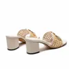 Knitted women's slippers, thick heels, summer slippers, sandals, outdoor beach tourism sandals with box 35-43