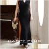 Plus Size Dresses Lg Fishtail Skirt For Women Drape Effect Y French Mermaid Ol Good Quality Spring 2024 C0No Drop Delivery Apparel Wom Dhhei