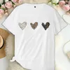 Women's T-Shirt Plus Size Heart Print T-Shirt Casual Crew Neck Short Slve T-Shirt Womens Plus Size Clothing Y240420EI6Q