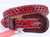 Ceintures en cuir rouge ceinture de luxe de luxe de style denim ongles dimond mens and womens6239227