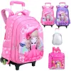 Bolsas de carrinho impermeável Bolsas para crianças Backpacks Rolling Smags Rolling Girl Sags Mochila Escolar Sachão com Wheels Primária