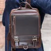 Sacs de taille Sac à poitrine en cuir vintage sac à dos Hommes / femmes en 1 épaule multifonctionnelle cool sac à dos