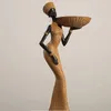 Geweven textuur Afrikaanse tribale vrouw Figurines Zwarte meisjes ornament Karakteristiek Decoratieve objecten Home Decor Accessories 240411