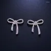 Stud -oorbellen Gmgyq kubieke zirkonia bloemen voor vrouwen mode -sieraden 2024 Joyeria de Acero Inoxidable Accessoires