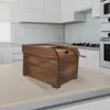 Storage Bottles Solid Wood Rice Box Cereal Container Large High Capacity Bucket With Wooden Food Containers Lids