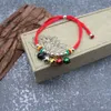 Geomancy Accessoire handgewebtes rotes Schnurgall Gold, Holz, Wasser, Feuer, Erde, fünf Elemente Feng Shui Armband, Schülerschmuck