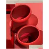 Спортивные детские дети MSCHF стиль большие красные сапоги астробой инфант дизайнер густой нижняя резиновая платформа дождевая бобообразность родитель-кильд-деть Dhjd1