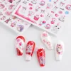 Easter Bunny Nail Stickers Cute Cartoon Rabbit Hjärtblommor Lucky Words 3D Slider Valentine Manicure Accessories 240418