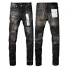Nuevo bordado de bordado de diseño para hombres de los jeans morados rasgados para la marca de tendencia mart clásico sólido sólido jean sólido jean heterosexual