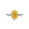 Bandringe Panyssen Luxus 925 Sterling Sier Crushed Ice Cut Citrine High Carbon Diamond Edelstein Party Schmuckring Großhandel Drop de Dhlq2