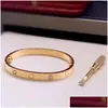 Braceuse de créateur de bracelet titane en acier classique masque de mode et femmes 18k bijoux de la Saint-Valentin cadeau Rose Drop Livracel Bracel Oteyh