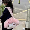 Handbags Ins Big Girls Fuzzy Handbag Black Kuromi P Soft Bag Princess Accessories Shoder Bags Capacity Festival Gift Drop Delivery Bab Dhrxc