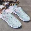 Casual schoenen dames dames strassbloemprint mesh sportsokken ademende buitengymnastiekloop tennis sneakers