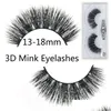 False Eyelashes 3D Mink 13-15Mm Crisscross Thick Long Handmade Fake Lashes Eyelash Extensions Eye Makeup Normal F Series Drop Delivery Otla9