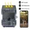 Caméras Caméra de piste solaire Solar WiFi Bluetooth 4K 30MP Caméra de vision nocturne de chasse IP66 Caméra de sentier de la faune IP66