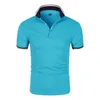 100% coton Polo Men Shirt Contraste Couleur Couleur d'été Streetwear Casual Fashion Tops 240403