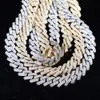 Holycome Custom 925 Silver Gold Splated Hip Hope Out Miami Moissanite Cuban Link Chain