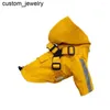 Odzież dla psów przytulna z pierścieniem trakcyjnym Puppy Rain Płaszcz z kapturem z kapturem Zamieszek na zamek błyskawiczny