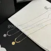 Luxe designer merkbrief hanger roestvrijstalen ketting ketting 18k gouden vergulde trui ketting voor Vogue Women Wedding Sieraden Accessoires met doos