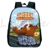 Sacs Grizzy and the Lemmings Backpack for Boys Girls Kindergarten Sacs Sacs Enfants Cartoon Lemmings Bear Rucksack Kids Bookbags