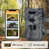 Kamery Outdoor 4G 30MP HD 2K App Control Nict Vision Pułapka 120 stopni Trail Trail Cam Wireless Cellular Wildlife Camera kamera