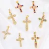 Charms Juya 18K Gold Silver Plated Handmade Copper Catholic Christian Crosses For DIY Religious Talisman Pendant Jewelry Making