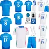 Euro Cup 2024 2025 Soccer Italia Jerseys 10 Lorenzo Pellegrini 18 Nicolo Barella 9 Mateo Retegui 2 Giovanni Di Lorenzo Davide Frattesi Football Shirt Kits National