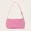 Väskor liten rosa läderhandväska för kvinnor 2022 Nya beige plånböcker och handväskor patent läder svarta vita axlar väskor blå sidosäck