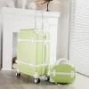 Carry-Ons New Retro Rolling Luggage Set spinner women travel suitcase bag on wheels ABS password box trolley carry on trunk fashion valise