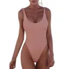 Swimwear féminin 2024 Sexie de maillot de bain en une seule pièce Solid Bikini Backless White One Piece Femmes