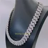 Aangepaste sieraden grote kerel ketting ijs uit vvs1 moissaniet diamant d kleur 925 sterling zilveren witgele cubaanse linkketen