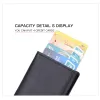 Holders Men Aluminum 100% Genuine Leather ID Card Credit Card Zipper coin purse Automatic pop up Antitheft holder RFID Metal Wallet