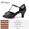 Chaussures de danse Ladingwu marque flash collocation pu été salsa latin letin bas sandales noires talons 6 / 7,5 / 8,5 / 10 cm