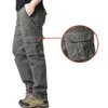 MENS COMOLL CARGO PANTS SPRING CASUAL MULTI TOCKETS PÅTER Män