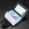 ホルダー新しい本物のレザー機能24ビットカードケース名刺ホルダー男性女性クレジットパスポートカードIDパスポートカードウォレット