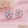 Boucles d'oreilles 925 Sterling Sier Fashion Trendy Zircon Horse Eye Flower For Women Girl bijoux cadeaux BRINCOS S-E242 DROP DIVRITE