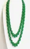 Lång 32quot 8mm naturlig grön jade runda pärlor ädelstenar halsband7979827