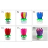 Inne impreza świąteczna dostarcza inne świąteczne dostawy przyjęcia Muzyczne urodziny Magia Magic Lotos Flower Candles Blossom Rotating Spin 1 Dhyul