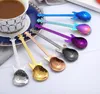 Новая гитарная кофейная десертная ложка Spoon 304 из нержавеющей стали радужной цветовой посуда Music Bar Party 7 PCSLOT DEC4149762273