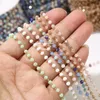 1 Meter Stainless Steel Glass Faceted Beaded Chain 3mm Eyeglass Beads Handmade Rosary for DIY Necklace Bracelet Anklets 240410