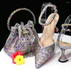 Dress Shoes Doershow Charming And Bag Matching Set With Purple Selling Women Italian For Party Wedding! HTG1-6