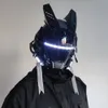 Cyberpunk Mask Led Hair Festival Halloween Christmas Cosplay Helmet Party Gift For Adults 240417