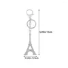 Keychains 2 PCs Metallschlüsselkettenketten für Autoschlüssellegierungen Schöner Eiffelturm Schlüsselbund Anhänger