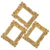 FRAMENTOS 3 PCS Mini Po Po Frame Jóias de Desktop Display Gold Picture Decorative