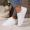 Chaussures décontractées Fashion Fashion Sneakers Femme en cuir Pu Lace Up Up Bas Talons Round Toe Platform For Women Vulcanize Plus taille zapatos