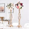 Candele in stile cinese Fiori metallici Vase Cancellaio Cancellaio Cancellai di lussuoso decorazione per matrimoni dorati